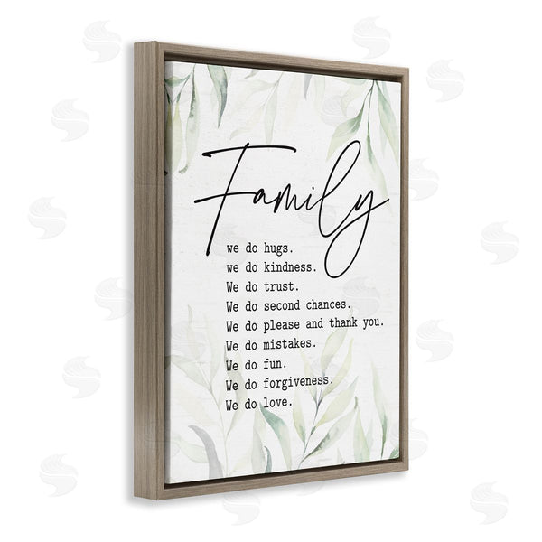 Stupell Industries Lettered And Lined | Tender Family List Quote Botanical Plant Leaves Wall Art
