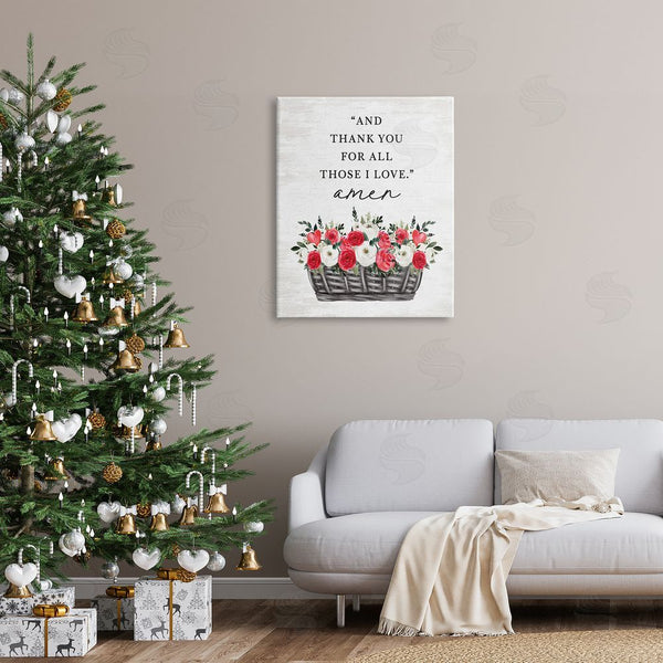 Stupell Industries Lettered And Lined | Thank You Loving Rose Blooms Wall Art
