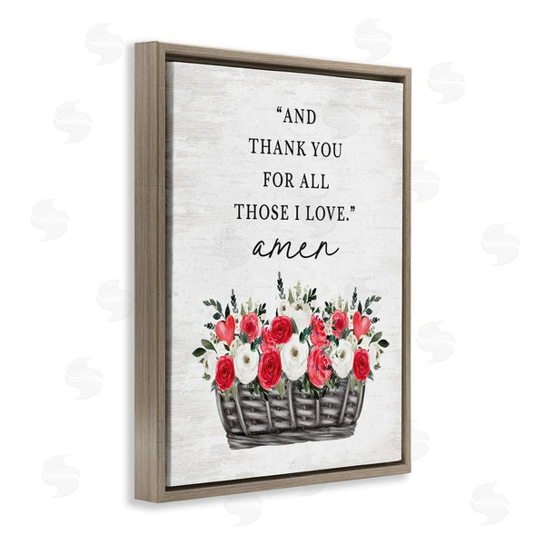 Stupell Industries Lettered And Lined | Thank You Loving Rose Blooms Wall Art