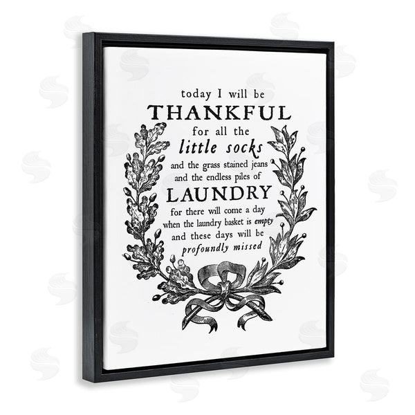 Stupell Industries Lettered And Lined | Thankful For Little Socks Family Laundry Sentiments Wall Art