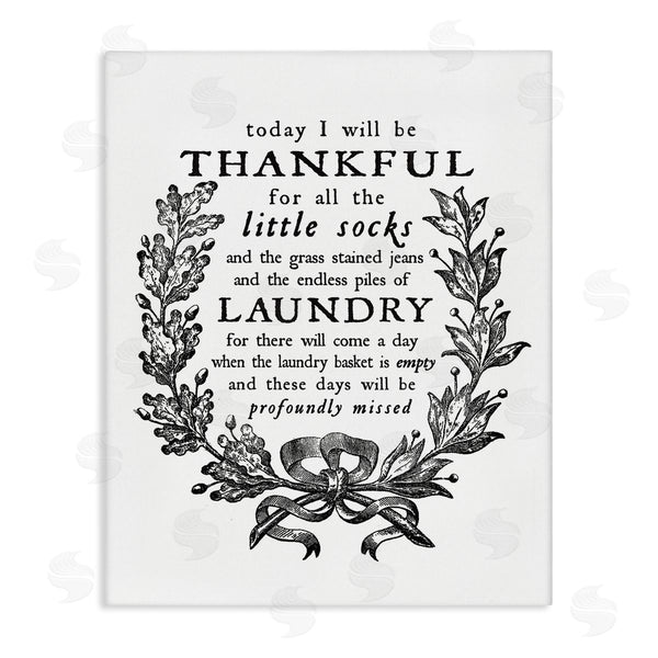 stupell industries Lettered and Lined | Thankful for Little Socks Family Laundry Sentiments Wall Art
