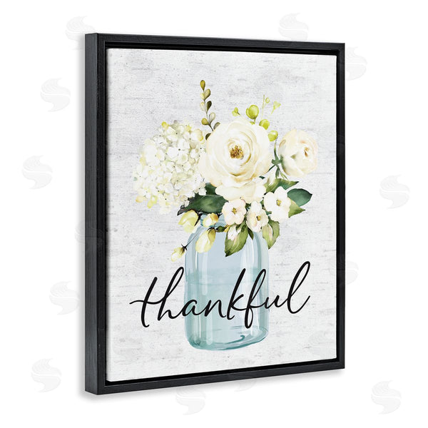 Stupell Industries Lettered And Lined | Thankful Phrase Over Country Florals