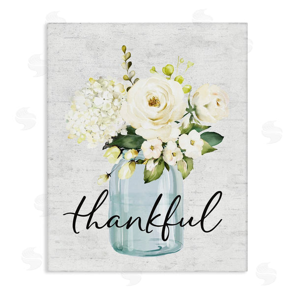 stupell industries Lettered and Lined | Thankful Phrase Over Country Florals