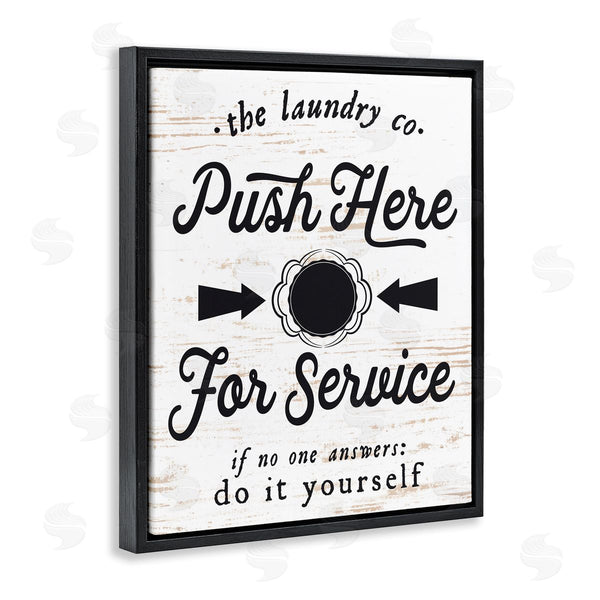 Stupell Industries Lettered And Lined | The Laundry Co. Push Fake Button For Service Wall Art