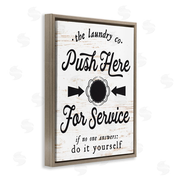Stupell Industries Lettered And Lined | The Laundry Co. Push Fake Button For Service Wall Art