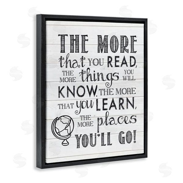 Stupell Industries Lettered And Lined | The More You Read Quote Rustic Plank Pattern Wall Art
