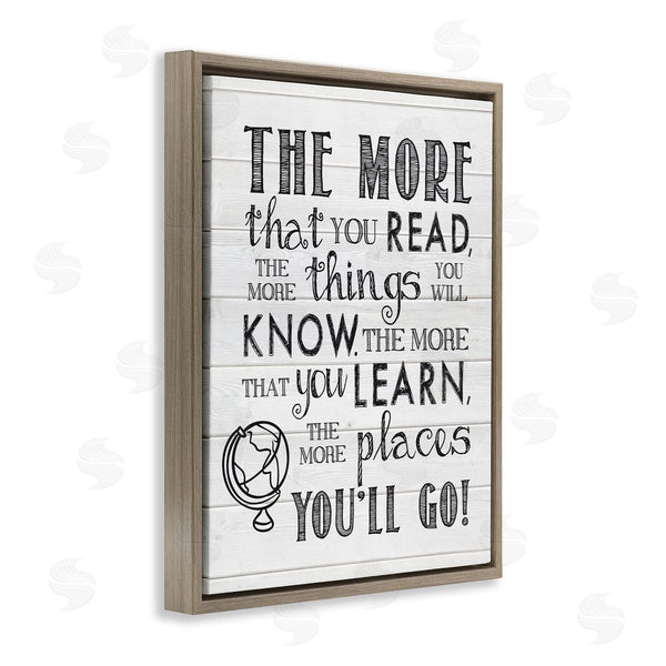 Stupell Industries Lettered And Lined | The More You Read Quote Rustic Plank Pattern Wall Art