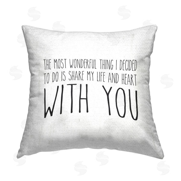 Stupell Industries Lettered And Lined | The Most Wonderful Thing Printed Throw Pillow