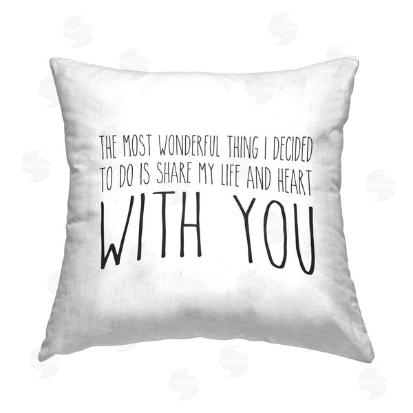 stupell industries Lettered and Lined | The Most Wonderful Thing Printed Throw Pillow