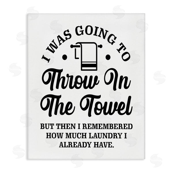 stupell industries Lettered and Lined | Throw In The Towel Humorous Laundry Joke Text Phrase Wall Art
