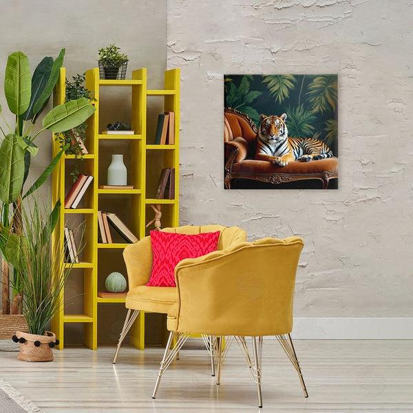 Stupell Industries Lettered And Lined | Tiger Lounging On Chaise Wall Art