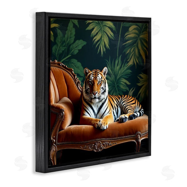 Stupell Industries Lettered And Lined | Tiger Lounging On Chaise Wall Art