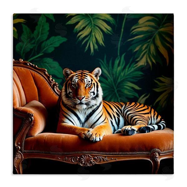 stupell industries Lettered and Lined | Tiger Lounging on Chaise Wall Art