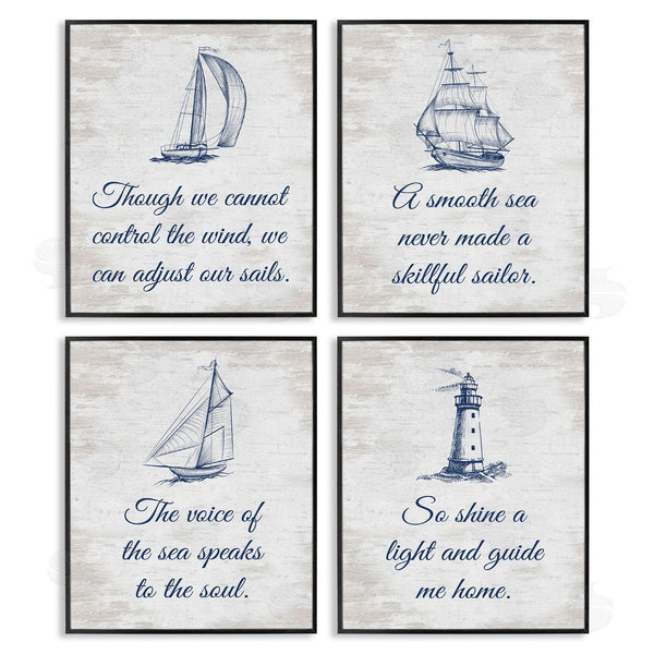Stupell Industries Lettered And Lined | Timeless Nautical Phrases Wall Art