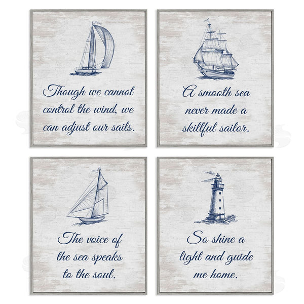Stupell Industries Lettered And Lined | Timeless Nautical Phrases Wall Art