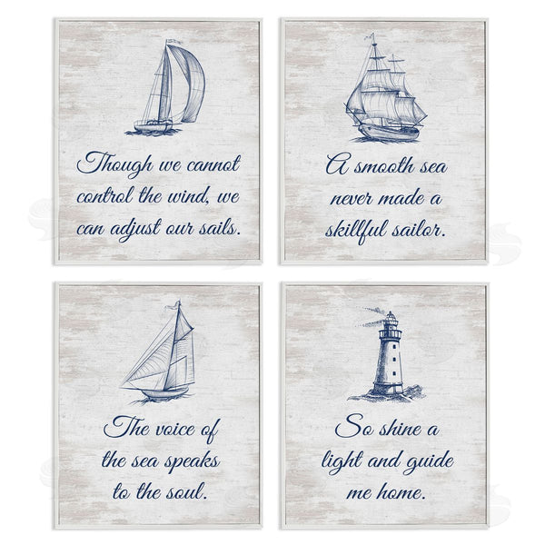 Stupell Industries Lettered And Lined | Timeless Nautical Phrases Wall Art