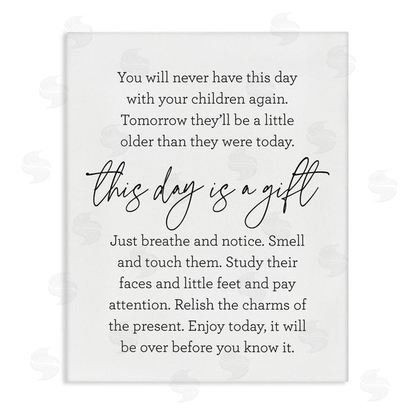 stupell industries Lettered and Lined | Today Is A Gift Heartwarming Parenthood Children Quote Wall Art