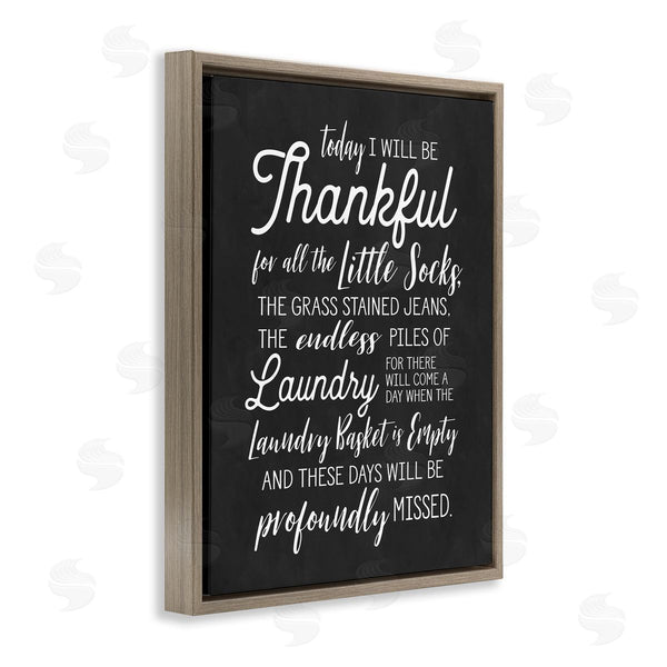 Stupell Industries Lettered And Lined | Today Will Be Thankful Phrase Family Laundry Housework Wall Art