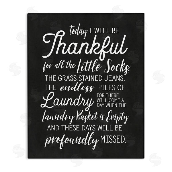 stupell industries Lettered and Lined | Today Will Be Thankful Phrase Family Laundry Housework Wall Art