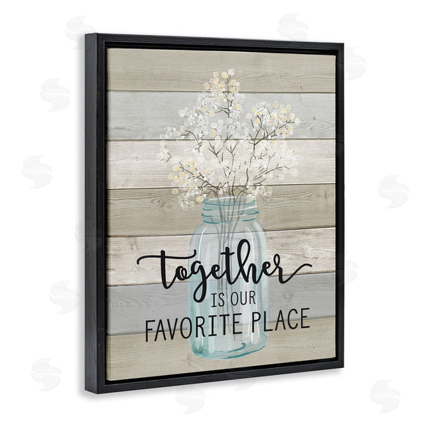 Stupell Industries Lettered And Lined | Together Favorite Place With Florals Wall Art