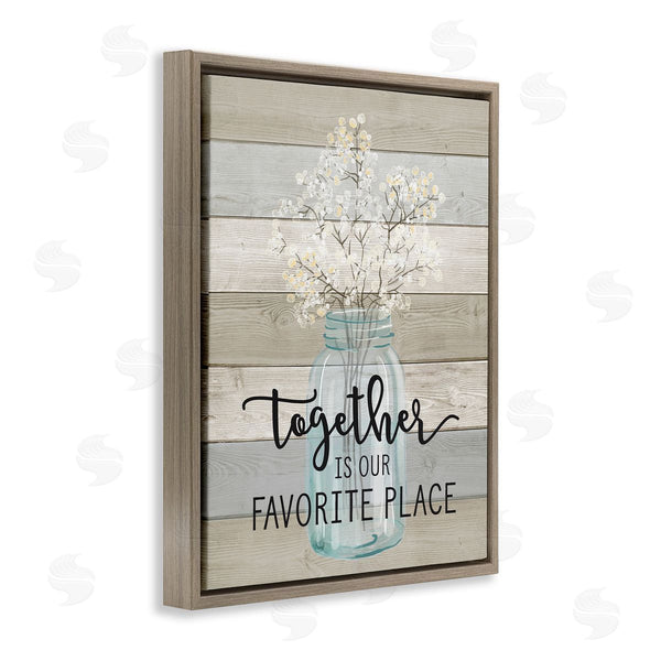 Stupell Industries Lettered And Lined | Together Favorite Place With Florals Wall Art