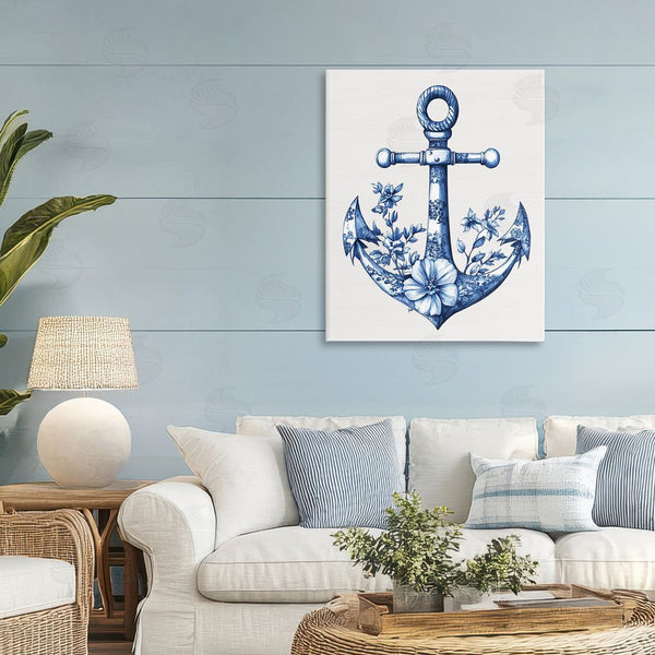 Stupell Industries Lettered And Lined | Toile Patterned Anchor Wall Art