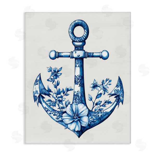 stupell industries Lettered and Lined | Toile Patterned Anchor Wall Art