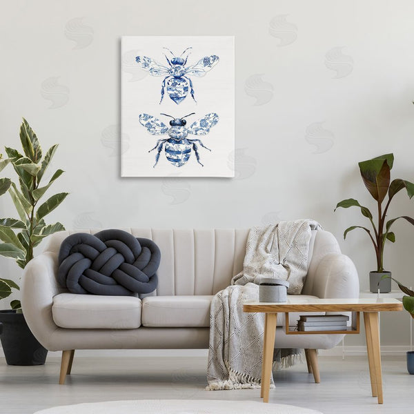 Stupell Industries Lettered And Lined | Toile Patterned Bees Wall Art