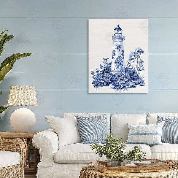 Stupell Industries Lettered And Lined | Toile Patterned Lighthouse Wall Art