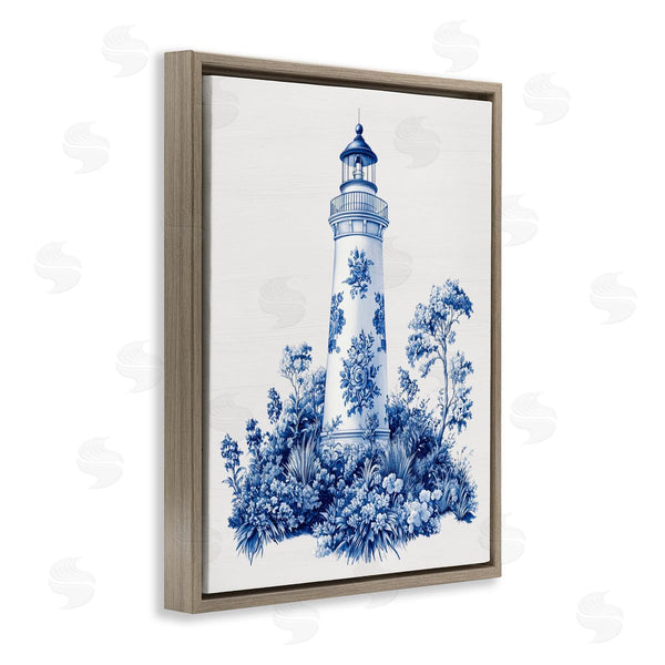 Stupell Industries Lettered And Lined | Toile Patterned Lighthouse Wall Art