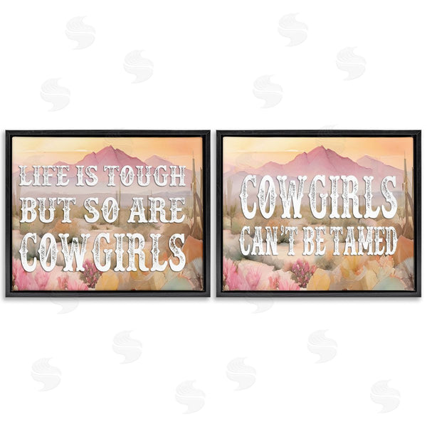 Stupell Industries Lettered And Lined | Tough Cowgirls Phrases Wall Art