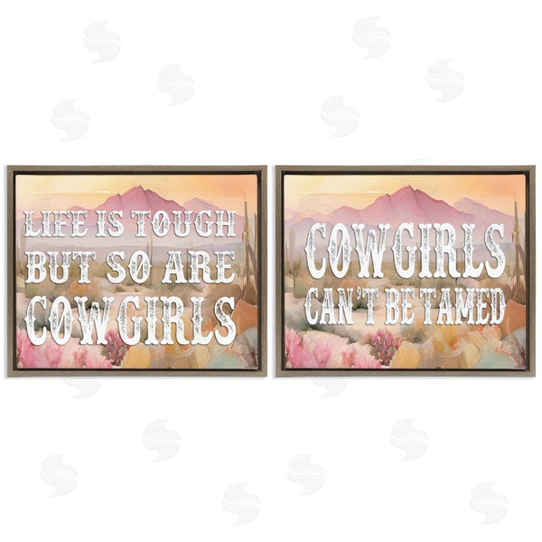 Stupell Industries Lettered And Lined | Tough Cowgirls Phrases Wall Art