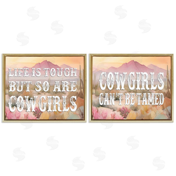 Stupell Industries Lettered And Lined | Tough Cowgirls Phrases Wall Art