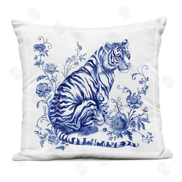 Stupell Industries Lettered And Lined | Traditional Ornate Floral Tiger Printed Throw Pillow