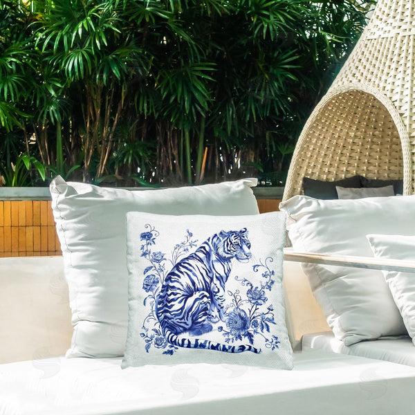 Stupell Industries Lettered And Lined | Traditional Ornate Floral Tiger Printed Throw Pillow