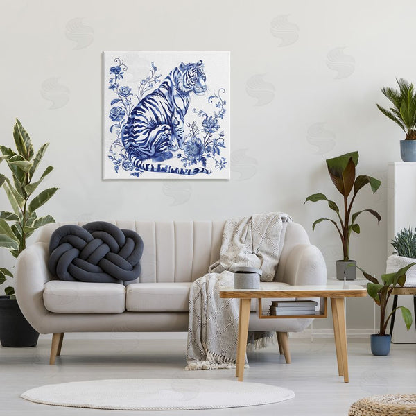Stupell Industries Lettered And Lined | Traditional Ornate Floral Tiger Wall Art