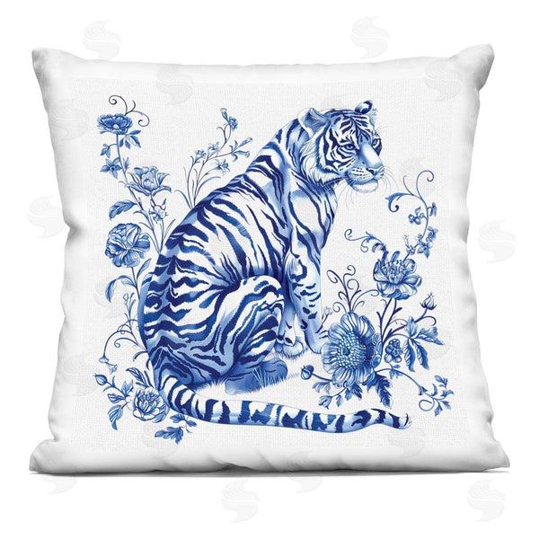 stupell industries Lettered and Lined | Traditional Ornate Floral Tiger Printed Throw Pillow