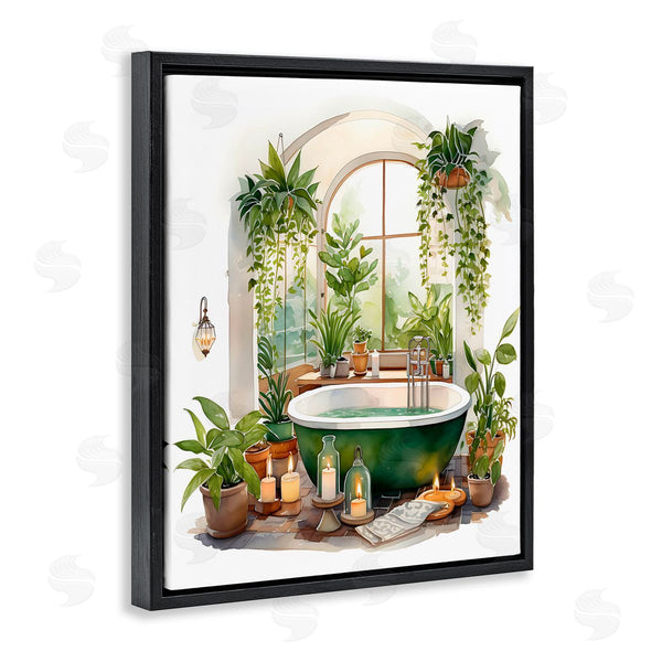 Stupell Industries Lettered And Lined | Tranquil Tub With Candles & Greenery Wall Art