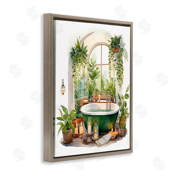 Stupell Industries Lettered And Lined | Tranquil Tub With Candles & Greenery Wall Art