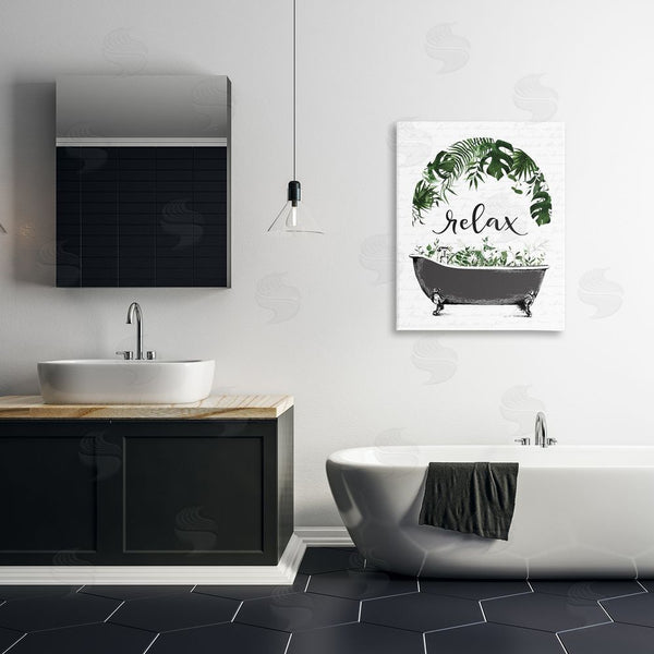Stupell Industries Lettered And Lined | Tropical Bath Relax Wall Art