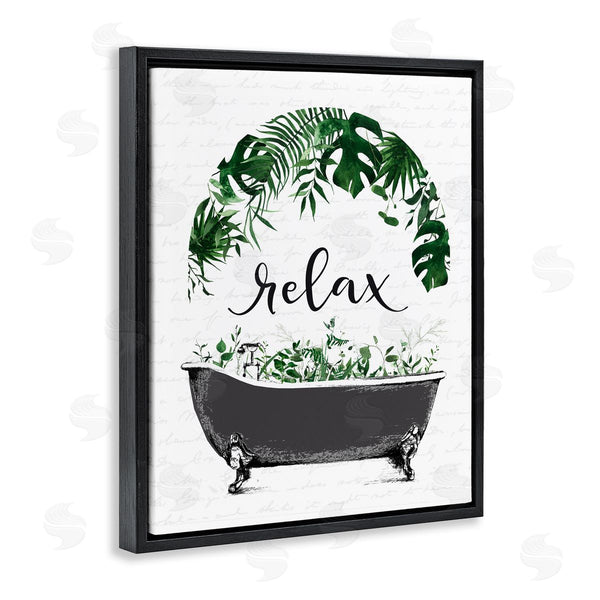 Stupell Industries Lettered And Lined | Tropical Bath Relax Wall Art