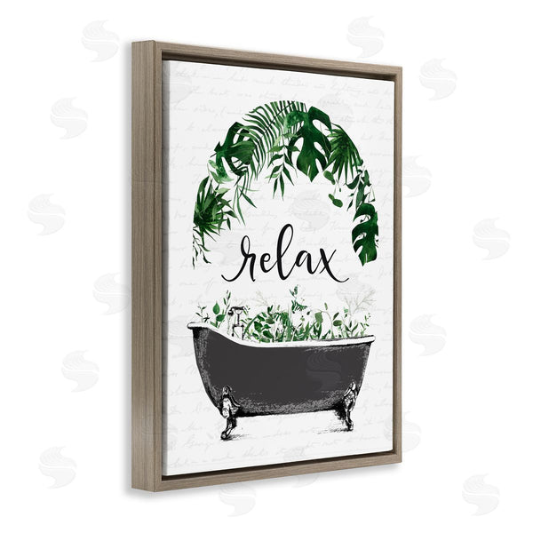 Stupell Industries Lettered And Lined | Tropical Bath Relax Wall Art