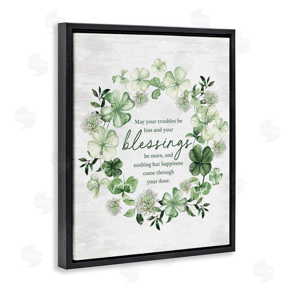 Stupell Industries Lettered And Lined | Troubles Less & Blessings More Wreath