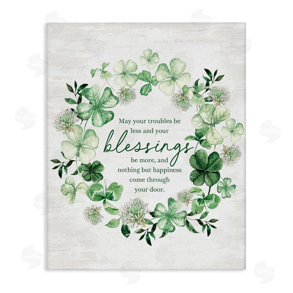 Stupell Industries Lettered And Lined | Troubles Less & Blessings More Wreath