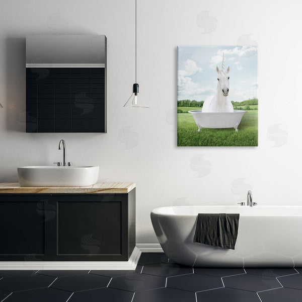 Stupell Industries Lettered And Lined | Unicorn Bathtub In Field Wall Art