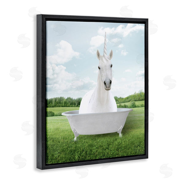 Stupell Industries Lettered And Lined | Unicorn Bathtub In Field Wall Art