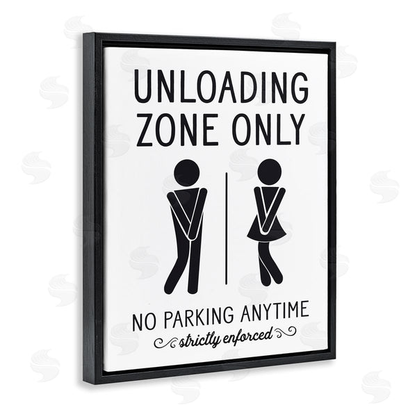 Stupell Industries Lettered And Lined | Unloading Zone Witty Bathroom Symbols Casual Sign Wall Art