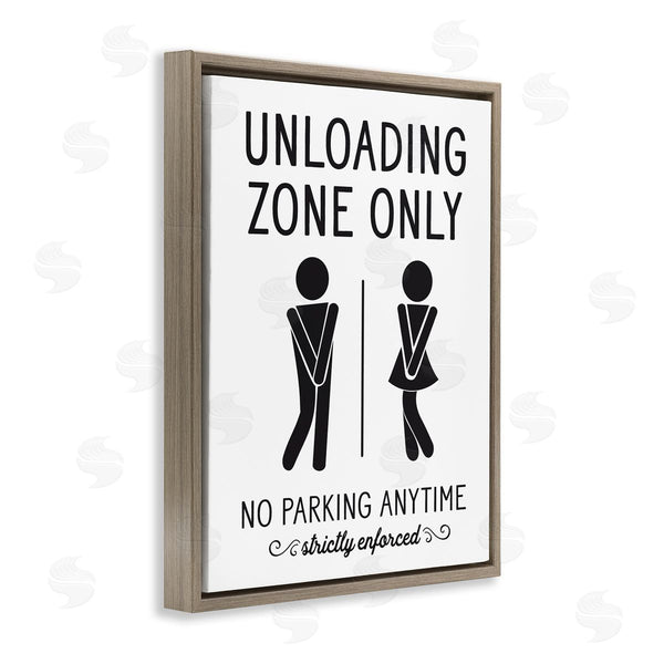 Stupell Industries Lettered And Lined | Unloading Zone Witty Bathroom Symbols Casual Sign Wall Art