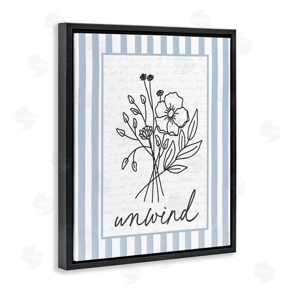 Stupell Industries Lettered And Lined | Unwind Striped Bath Flowers
