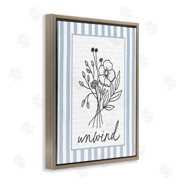Stupell Industries Lettered And Lined | Unwind Striped Bath Flowers